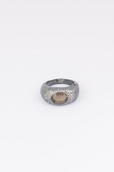 Ring 2024 Padma ST icey grey diamond and smoky quarz, Rosa Maria Jewellery