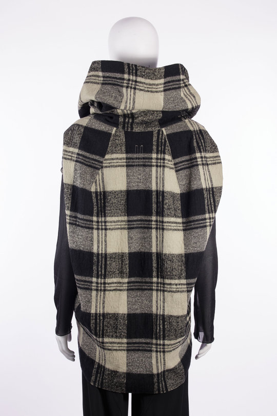 Weste RP02F5253 CP1 Cowled Floating pearl plaid, Rick Owens