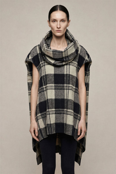 Weste RP02F5253 CP1 Cowled Floating pearl plaid, Rick Owens