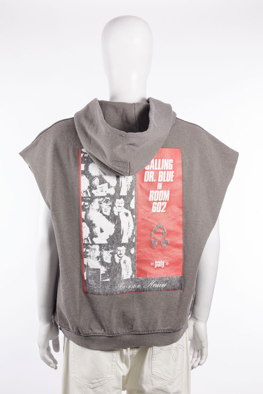 Weste DR. Blue Cut Off Hoodie brown, Paly Hollywood