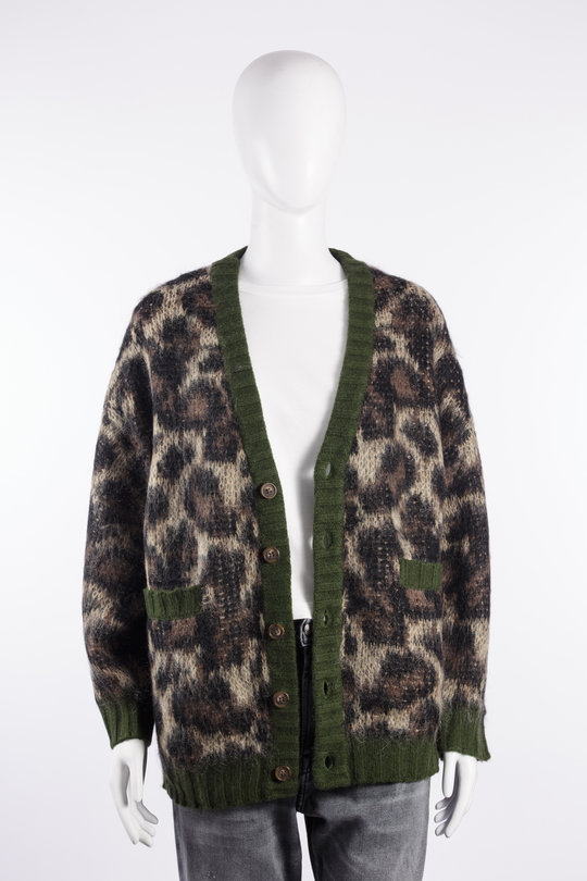 Jacke R13WY198 Oversized Cardigan brown leopard, R 13