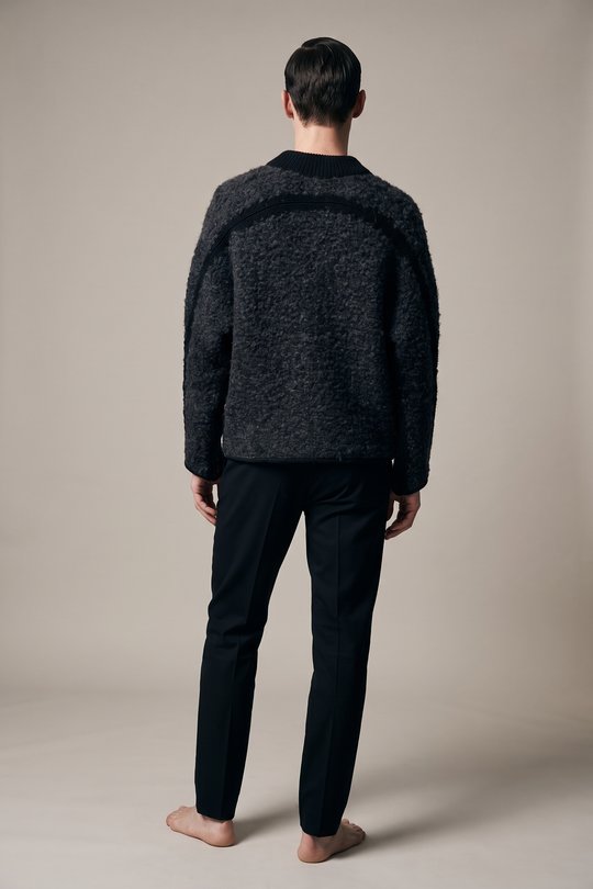 Strickjacke Short Furry Jacket black/ dark grey, Label Under Construction