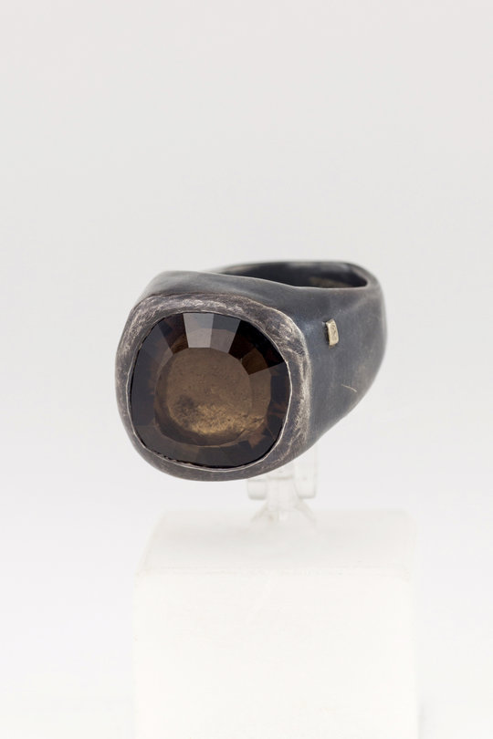 Ring 7 Silber mit braunem Rauchquarz, Rosa Maria Jewellery