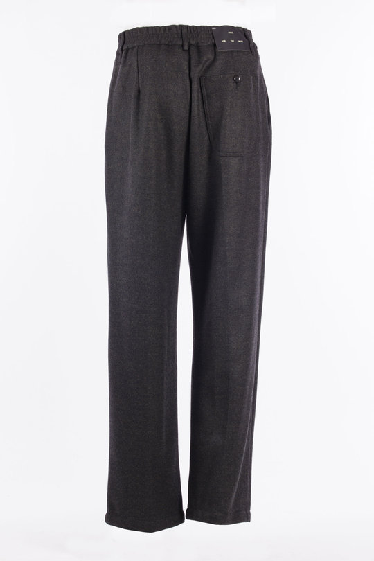 Hose double pleated Pant drape wool petrol black, SONG FOR THE MUTE