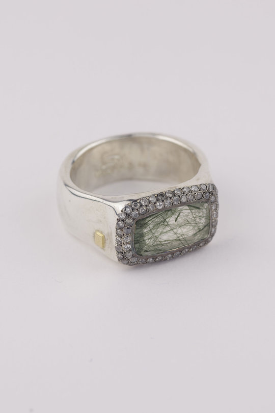 Ring Nasila M S ST Dia IG 2R GRN RQTZ silver/green, Rosa Maria Jewellery