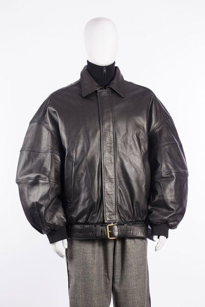 Lederjacke MWLJ020-036N-001 OS Hustlers Leather Jacket black, Willy Chavarria
