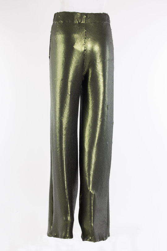 Hose Sequin Flared 15G1050204 military green, Uli Schneider
