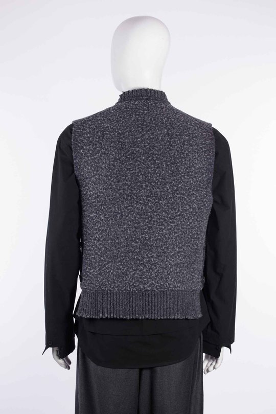 Pullover CGAW26CKNVST24 Washed Knit Blanked Vest navy/grey, Graig Green