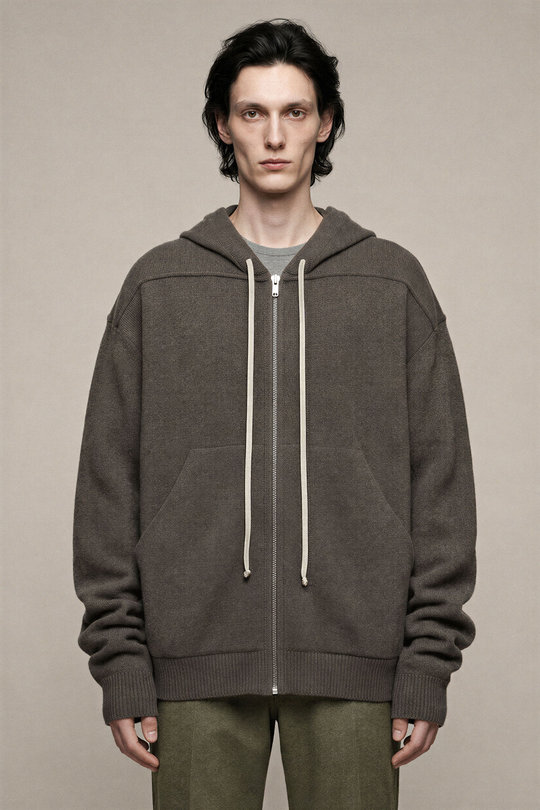Jacke RU02F4614 WSBR ZIPPED HOODIE dust, Rick Owens