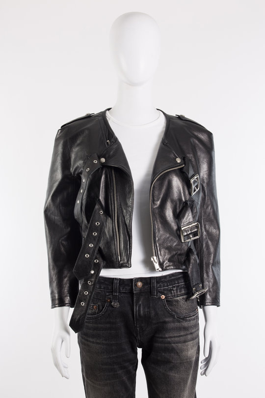 Lederjacke Square Shoulder Belted Motorcycle Jacket R13WR247 black, R 13
