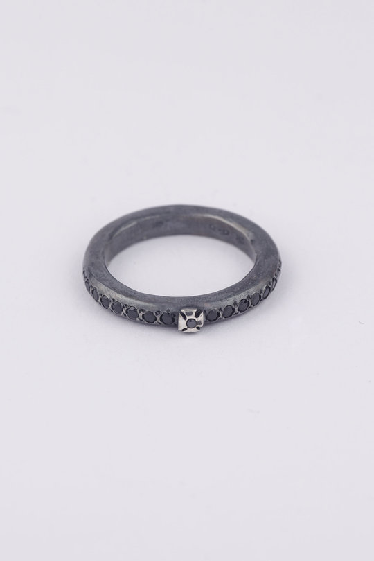 Ring 25- black diamonds cross, Rosa Maria Jewellery