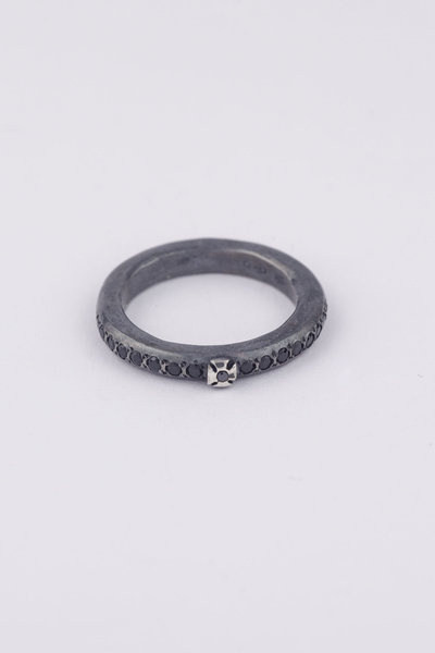 Ring 25- black diamonds cross, Rosa Maria Jewellery