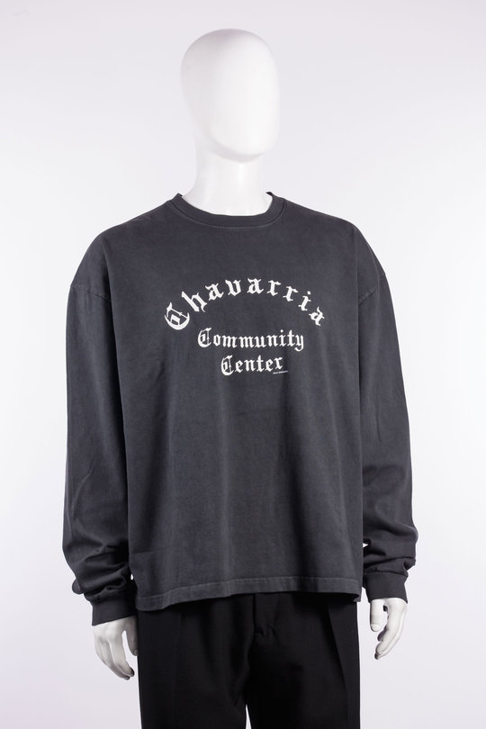 Sweatshirt  Community Center LS Buffalo MUJTE031 washed black, Willy Chavarria