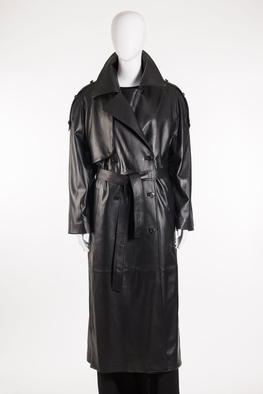 Mantel Leder DL01F25 black, Isabel Benenato