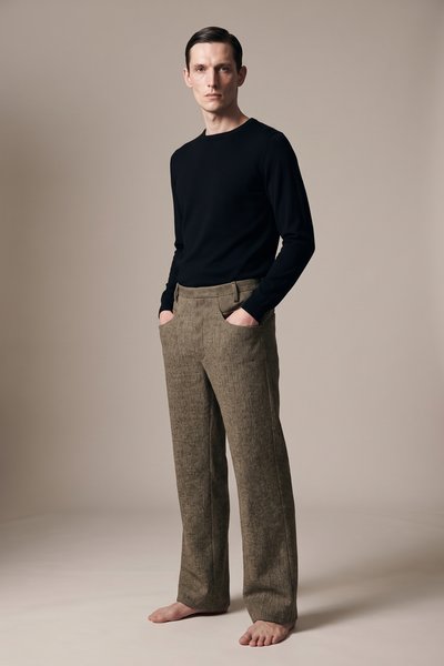 Hose Yoke/Pockets Wide Jeans army green, Label Under Construction