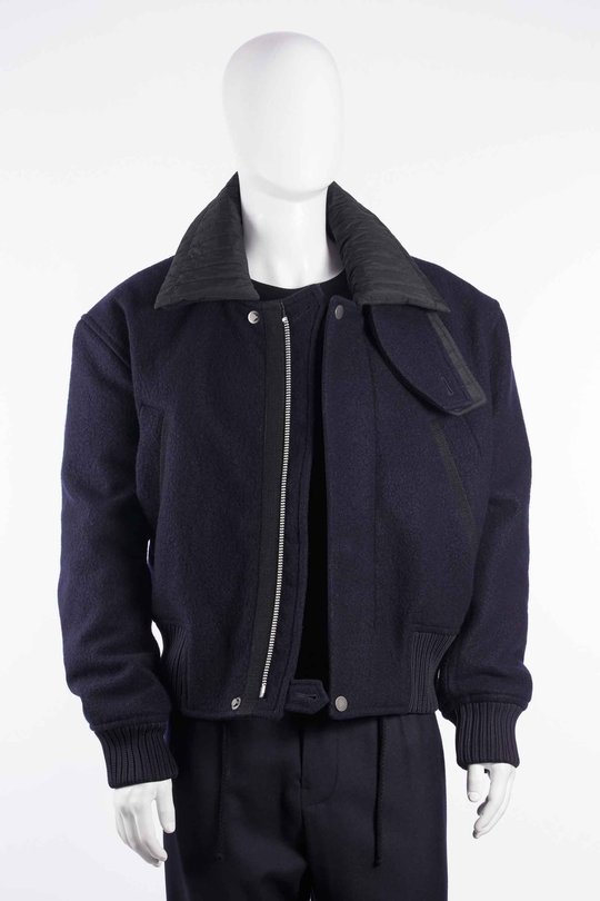 Jacke CGAW26WOJKT125 Washed Wool Flight Jacket navy, Graig Green