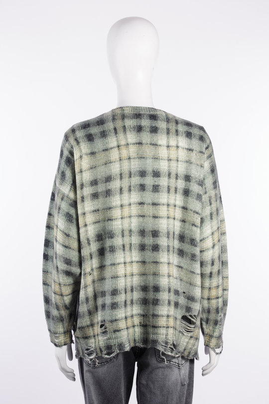Jacke R13W198 Printed Oversized Cardigan grey black plaid, R 13