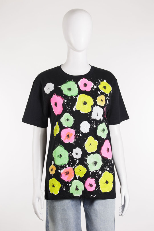 T-Shirt SFMC 12 S26 Flowers Paint black, Simeon Farrar