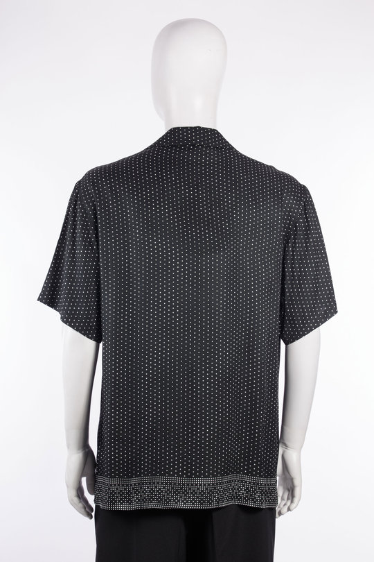 Hemd Notcha Short Sleeve shirt dots print M-SH230-VIO44-BL black/white dots, Drôle de Monsieur