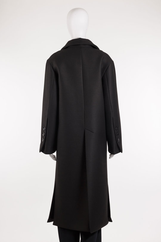 Mantel 19- 1010358 Wool-Neopren Double-Breasted Coat black, Uli Schneider