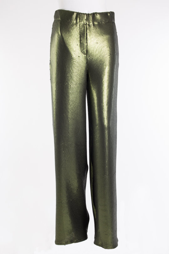 Hose Sequin Flared 15G1050204 military green, Uli Schneider