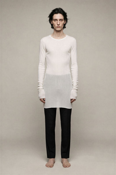 Longsleeve RU01F2250 RC Rib LS T white, Rick Owens