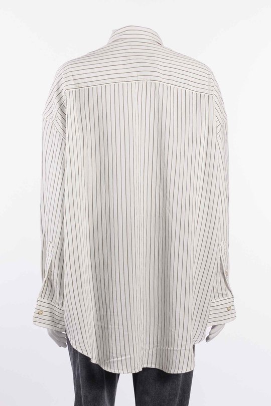 Hemd R13WR004 Drop Neck Shirt white narrow brown stripe, R 13