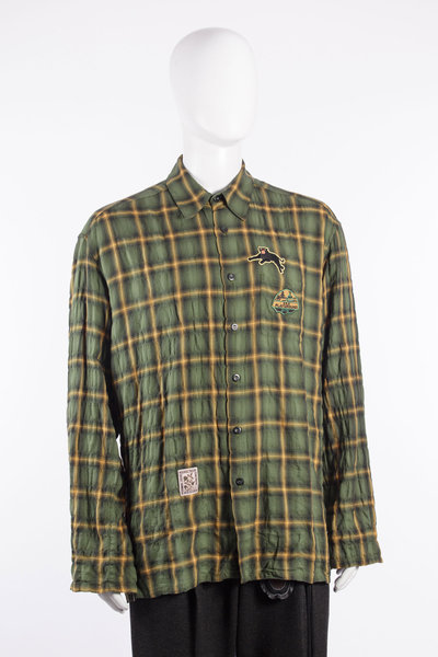 Hemd L/S Shrunken Check  School School green, SONG FOR THE MUTE
