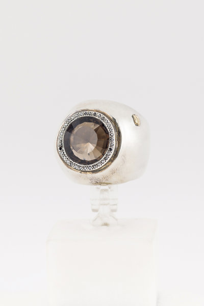 Ring 1 Silber mit braunem Rauchquarz, Rosa Maria Jewellery