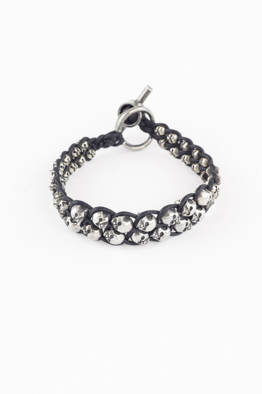 Armband MULTIPLE SKULLS BRAID BRACELET TBR320, Tobias Wistisen