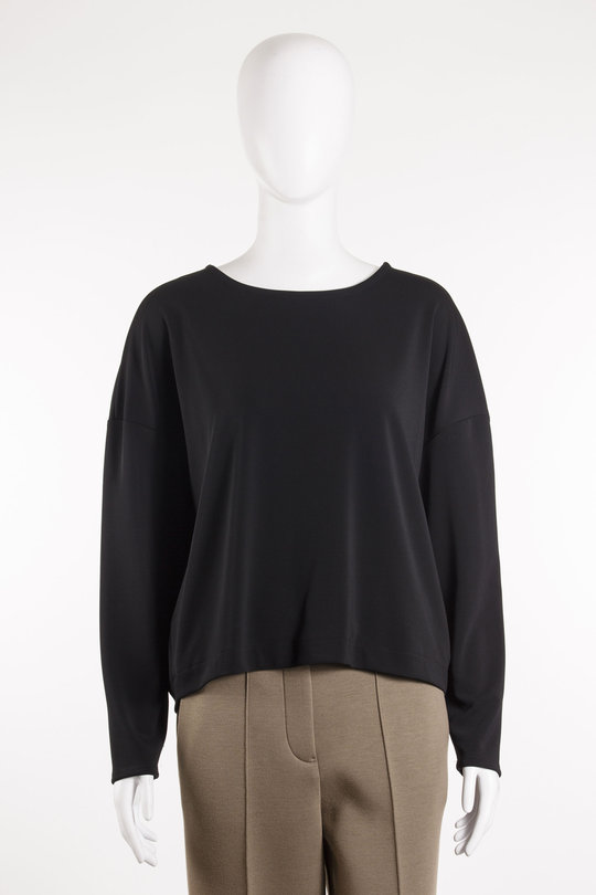 Pullover Micro-Jersey Pleat-Sweater 19-1030444 black, Uli Schneider