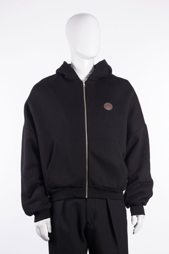 Jacke W Crest Polar Zip Hoodie black, Willy Chavarria