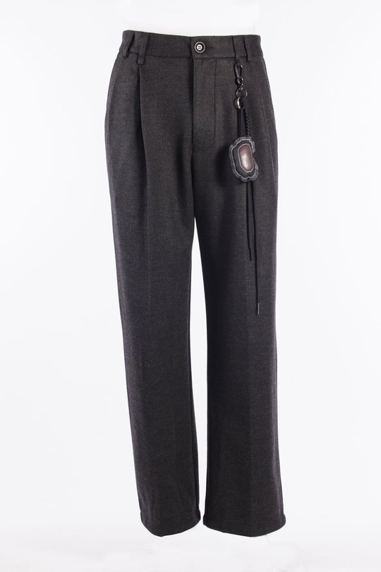 Hose double pleated Pant drape wool petrol black, SONG FOR THE MUTE