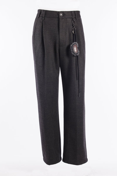 Hose double pleated Pant drape wool petrol black, SONG FOR THE MUTE