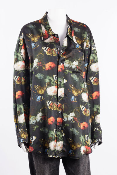 Hemd R13WR004 Drop Neck Shirt blk & red multi flrl butterfly, R 13