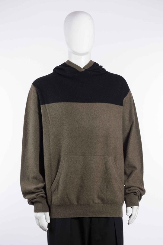 Pullover W26229 hooded sweater patch kakao black, Frenckenberger