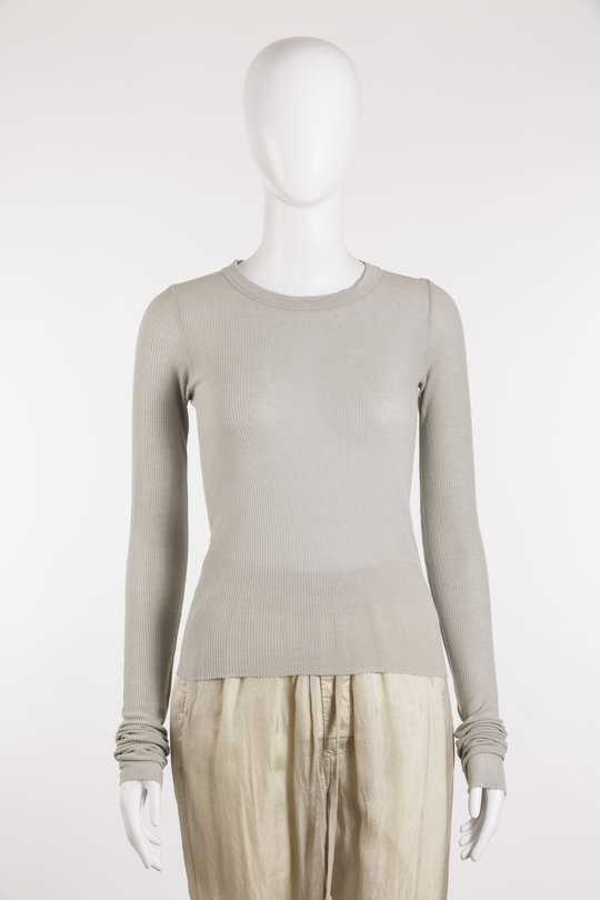 Longsleeve RP01F6209 RC Cropped Rib LS T pearl, Rick Owens