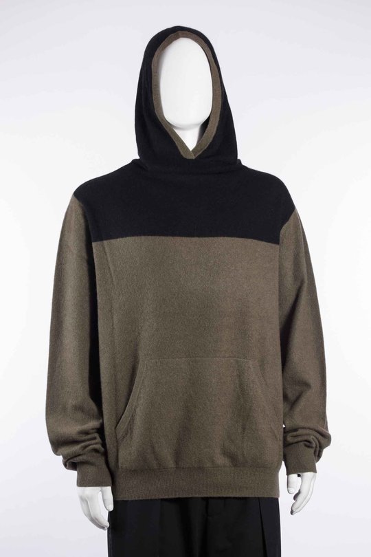 Pullover W26229 hooded sweater patch kakao black, Frenckenberger