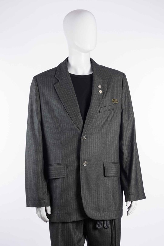 BLAZER STRIPE 262_MJK103_FLNSCHA 1/ FLANNEL CHARCOAL, SONG FOR THE MUTE