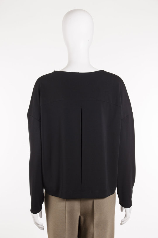 Pullover Micro-Jersey Pleat-Sweater 19-1030444 black, Uli Schneider