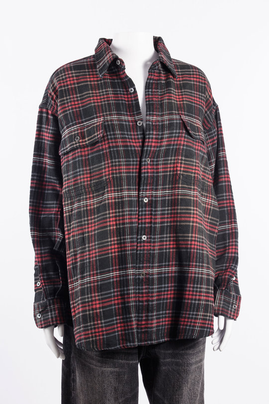 Hemd R13WR415 Boyfriend Shirt black red plaid, R 13