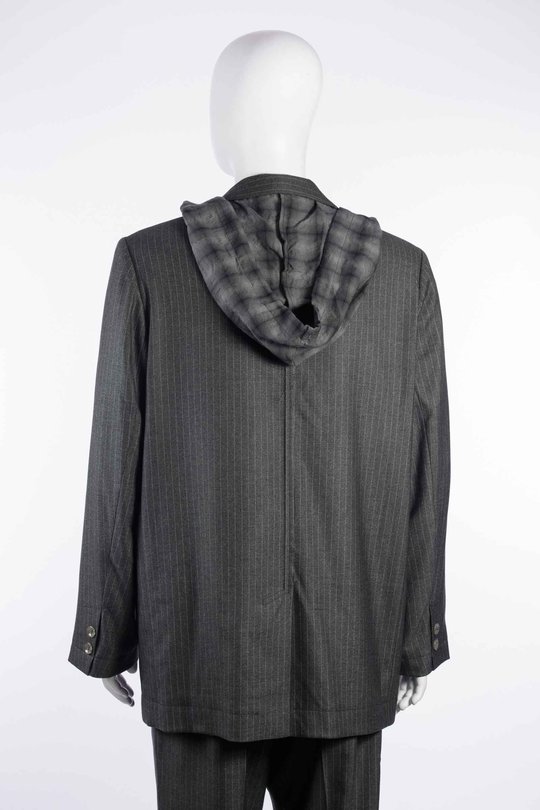 BLAZER STRIPE 262_MJK103_FLNSCHA 1/ FLANNEL CHARCOAL, SONG FOR THE MUTE