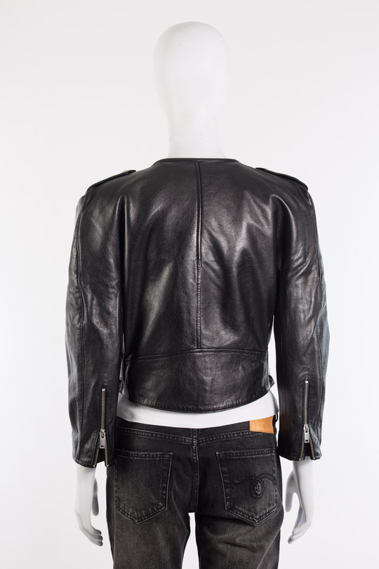 Lederjacke Square Shoulder Belted Motorcycle Jacket R13WR247 black, R 13