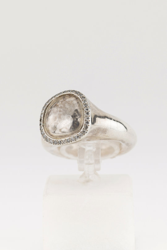 Ring 3 Silber mit weissen Diamantensplittern, Rosa Maria Jewellery