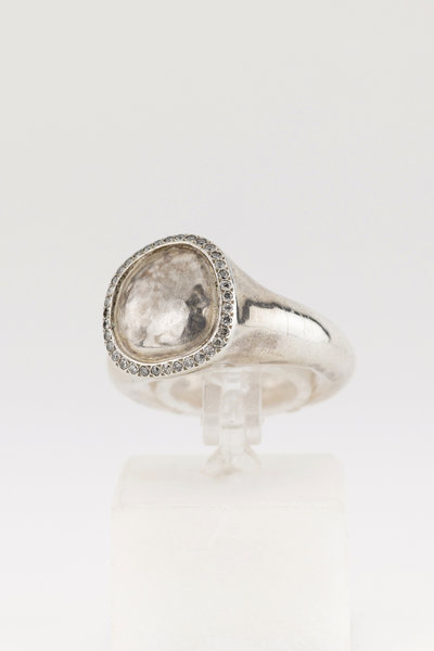 Ring 3 Silber mit weissen Diamantensplittern, Rosa Maria Jewellery