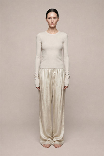 Longsleeve RP01F6209 RC Cropped Rib LS T pearl, Rick Owens