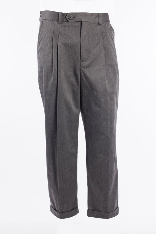 Hose Twill Cropped Pleated Pants grey, Drôle de Monsieur
