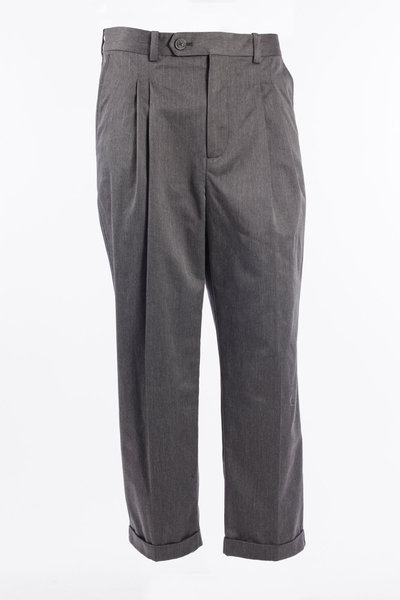 Hose Twill Cropped Pleated Pants grey, Drôle de Monsieur