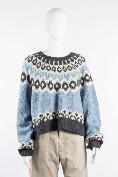 Pullover Isaline Fair Isle Sweater Iceberg Blue Fair Isle 81706Y342, Nili Lotan
