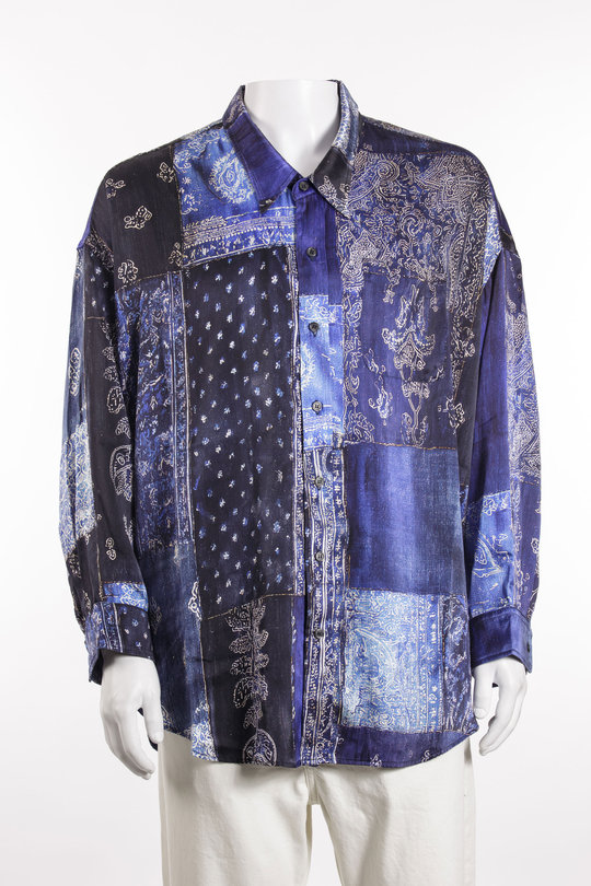 Hemd R13WR004-R805B blue bandana, R 13